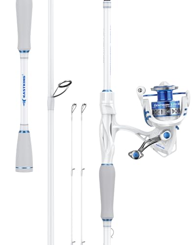 KastKing Centron Lite Travel Fishing Rod and Reel Combo, Packable Twin-Tips Spinning & Baitcaster Combos, Lightweight IM6 Graphite, Portable Multi-Piece Kit for Bass Trout, Freshwater Travel