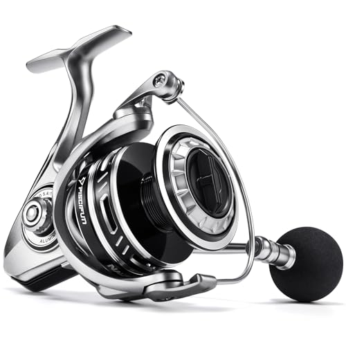 Piscifun NautiX Spinning Reel, Aluminum Spinning Fishing Reel, CNC Aluminum Gear, 33LBs Max Drag, 8+1 Sealed BB, 6.0:1/5.4:1 Gear Ratio, Smooth Powerful Freshwater Saltwater Reel