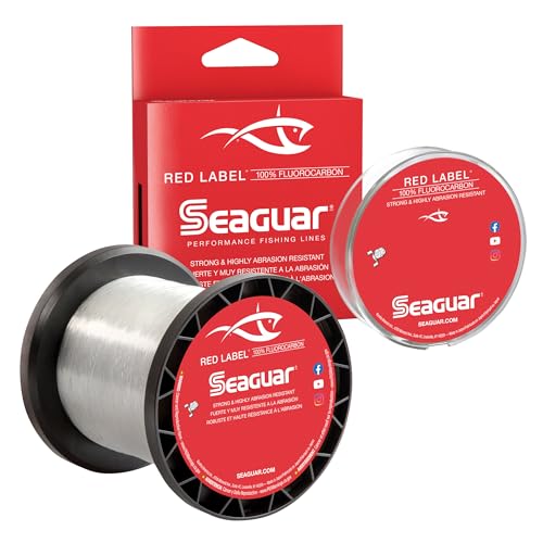 Seaguar Red Label Fishing Line for Power Baits & Heavy-Duty Applications, Freshwater, 100% Fluorocarbon, Clear, Multiple Sizes