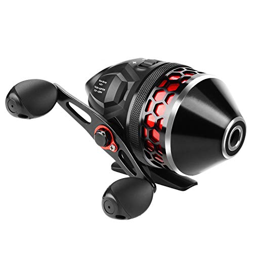 KastKing Brutus Spincast Fishing Reel, Reversible Handle, Easy Push-Button | Max Drag: 11 lb,5+1 BB, 9.88oz, 4.0:1 Gear Ratio,Gaphite Frame, Centrifugal Brake,Included Mono Line, Handle for Left/Right