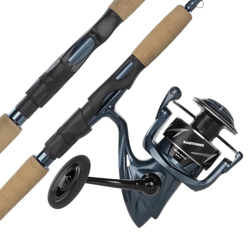 KastKing ReKon Saltwater Fishing Rod and Reel Combo, Fishing Poles & Reels Combo, Graphite Blank, Zirconia Rings, NyliTech Frame & Rotor, EVA Handle, Uplock Reel Seat
