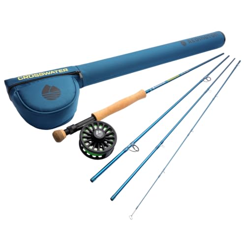 Redington Crosswater Fly Fishing Outfit – 4-Piece Fly Rod with Crosswater Reel, Rio Mainstream Fly Line & Zippered Travel Case – Complete Starter Kit