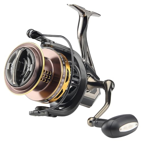 Big Game Surf Spinning Fishing Reel 8000/12000,20KG Drag Power Backlash-Free Bearings,Metal Reel Seat,Zinc Alloy Gear for Saltwater Inshore and Offshore Fishing